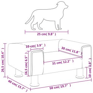 Кучешко легло синьо 50x40x26,5 см кадифе