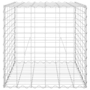 Кубичен габион повдигната леха, стоманена тел, 60x60x60 cм