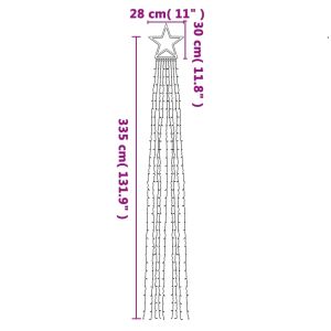 Коледни лампички за елха 320 LED студено бяло 375 см