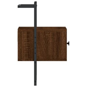 Нощно шкафче стенно 2 бр кафяв дъб 35x30x51 см инженерно дърво