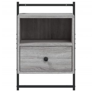 Нощно шкафче стенно сив сонома 40x30x61 см инженерно дърво
