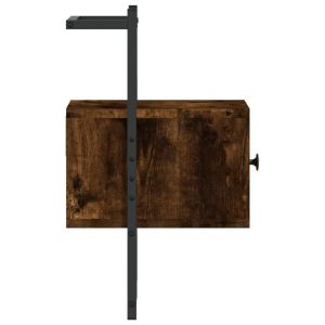 Нощно шкафче стенно опушен дъб 35x30x51 см инженерно дърво
