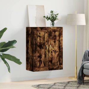 Стенен шкаф опушен дъб 69,5x34x90 см инженерно дърво