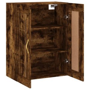 Стенен шкаф опушен дъб 69,5x34x90 см инженерно дърво