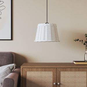 Абажур за таванна лампа бял Ø30x20 см ракита