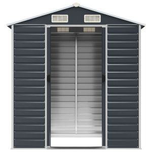 Градинска барака антрацит 191x130x198 см поцинкована стомана