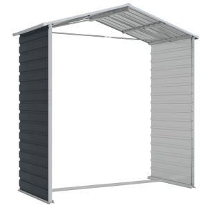 Градинска барака антрацит 191x130x198 см поцинкована стомана