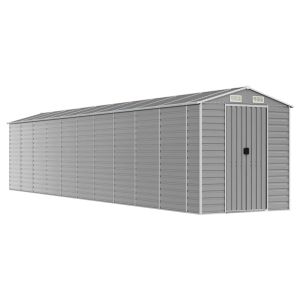 Градинска барака, светлосива, 191x895x198 см, поцинкована стомана