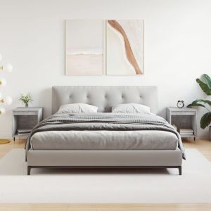 Нощни шкафчета 2 бр бетонно сив 40x35x50 см инженерна дървесина