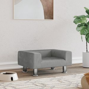 Кучешко легло светлосиво 50x40x26,5 см кадифе