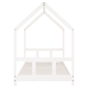 Детска рамка за легло, бяла, 90x190 см, бор масив