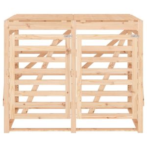 Двоен кош за съхранение на кофи за боклук бор масив