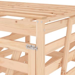 Двоен кош за съхранение на кофи за боклук бор масив