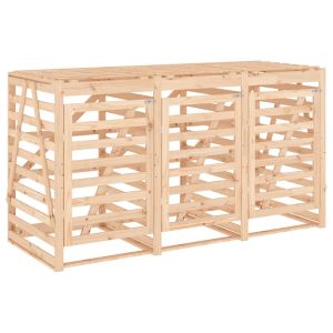 Троен кош за съхранение на кофи за боклук бор масив