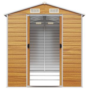 Градинска барака, светлокафява, 191x300x198 см, поцинкована стомана