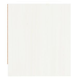 Нощни шкафчета, 2 бр, бели, 40x31x35,5 см, борово дърво масив