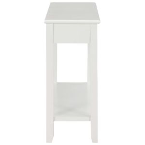 Конзолна маса, бяла, 110x35x80 cм, дърво