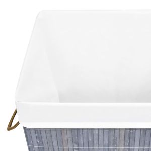 Бамбуков кош за пране с една секция, сив