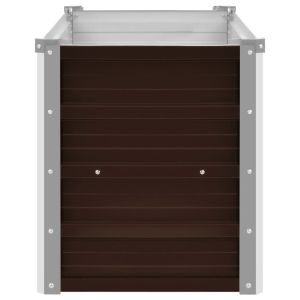 Градинска висока леха кафява 100x40x45 см поцинкована стомана