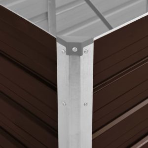 Градинска висока леха кафява 100x40x45 см поцинкована стомана