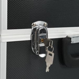 Кутия за инструменти 38x22,5x34 см черен алуминий