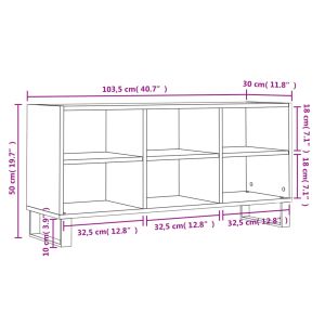 ТB шкаф, бетонно сив, 103,5x30x50 см, инженерно дърво