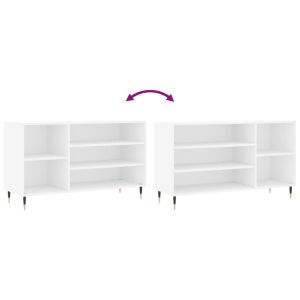 Шкаф за обувки, бял, 102x36x60 см, инженерно дърво