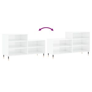 Шкаф за обувки, бял гланц, 102x36x60 см, инженерно дърво