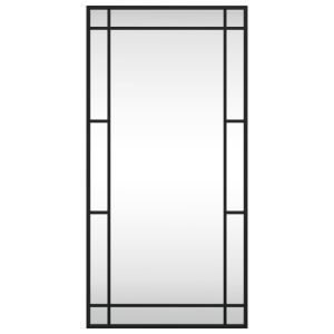 Стенно огледало, черно, 40x80 см, правоъгълно, желязо