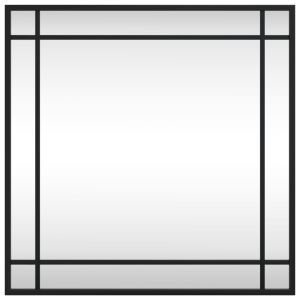 Стенно огледало, черно, 50x50 см, квадратно, желязо
