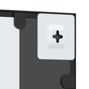 Стенно огледало, черно, 50x50 см, квадратно, желязо