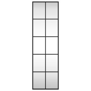 Стенно огледало, черно, 30x100 см, правоъгълно, желязо