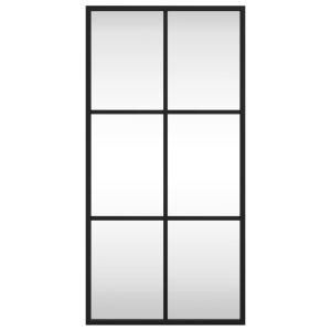 Стенно огледало, черно, 30x60 см, правоъгълно, желязо