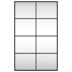 Стенно огледало, черно, 50x80 см, правоъгълно, желязо