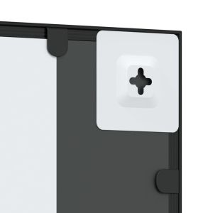 Стенно огледало, черно, 50x80 см, правоъгълно, желязо