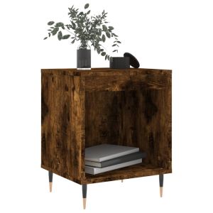 Нощно шкафче опушен дъб 40x35x50 см инженерно дърво