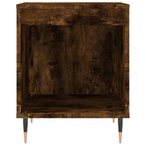 Нощно шкафче опушен дъб 40x35x50 см инженерно дърво