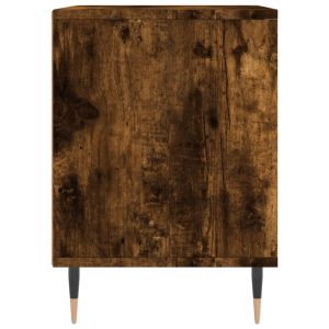 Нощно шкафче опушен дъб 40x35x50 см инженерно дърво
