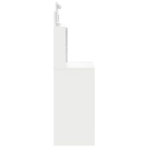 Тоалетка с LED лампи, бяла, 96x40x142 см