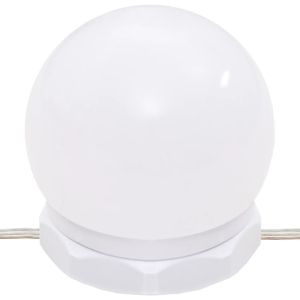 Тоалетка с LED лампи, бяла, 96x40x142 см