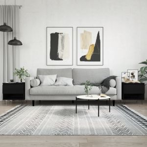 Маси за кафе, 2 бр, черни, 50x46x50 см, инженерно дърво