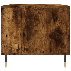Кафе маса, опушен дъб, 90x49x45 см, инженерно дърво