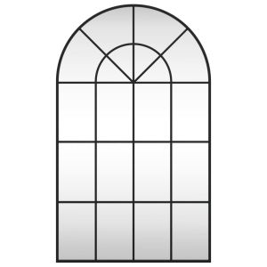 Стенно огледало, черно, 60x100 см, арка, желязо