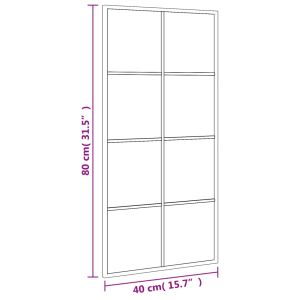 Стенно огледало, черно, 40x80 см, правоъгълно, желязо