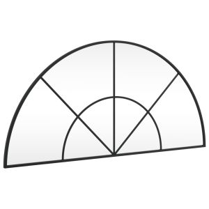 Стенно огледало, черно, 100x50 см, арка, желязо