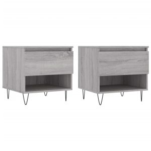 Кафе маси, 2 бр, сив сонома, 50x46x50 см, инженерно дърво