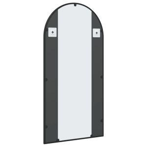 Стенно огледало, черно, 50x100 см, арка, желязо