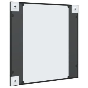Стенно огледало, черно, 60x60 см, квадратно, желязо