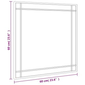 Стенно огледало, черно, 60x60 см, квадратно, желязо