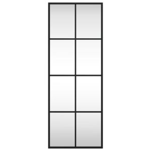 Стенно огледало, черно, 30x80 см, правоъгълно, желязо